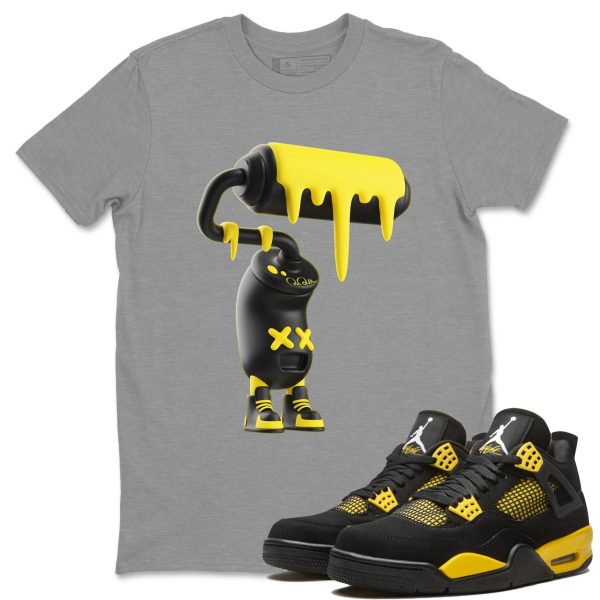 3D Paint Roller Unisex Crew Neck Sneaker Matching Tee Shirt To Match 4s Thunder Jezsport.com