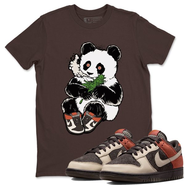 Smoking Panda Unisex Crew Neck Sneaker Matching Tee Shirt To Match Red Panda Jezsport.com