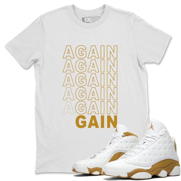 Again Gain Unisex Crew Neck Sneaker Matching Tee Shirt To Match 13s Wheat Jezsport.com