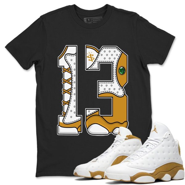 Number 13 Unisex Crew Neck Sneaker Matching Tee Shirt To Match 13s Wheat Jezsport.com