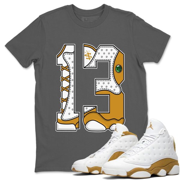 Number 13 Unisex Crew Neck Sneaker Matching Tee Shirt To Match 13s Wheat Jezsport.com