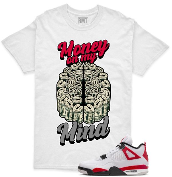 Red Cement 4s Matching Shirts, Money Tee Matching Jordan 4 Red Cement Jezsport.com