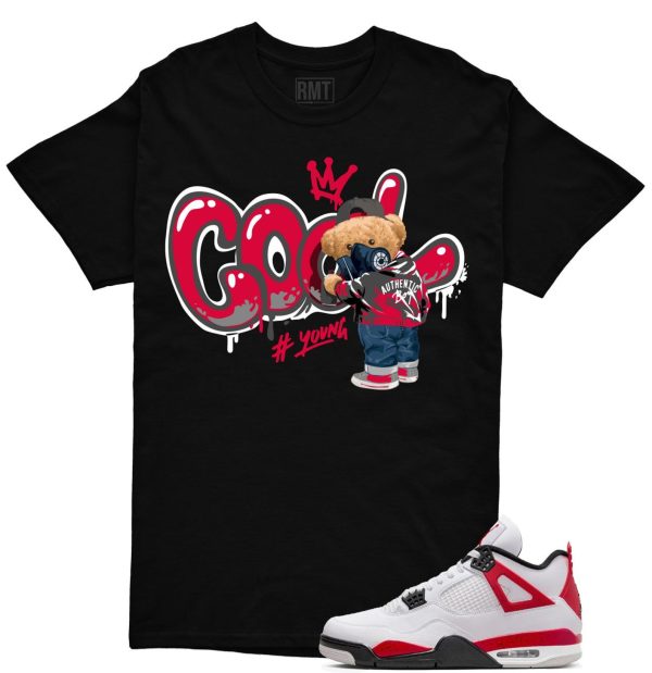 Red Cement 4s Matching Shirts, Cool Bear Tee Matching Jordan 4 Red Cement Jezsport.com