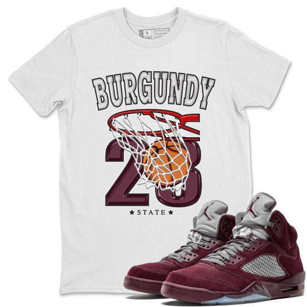 Basketball Unisex Tees - Sneaker Shirt To Match 5s Burgundy Jezsport.com