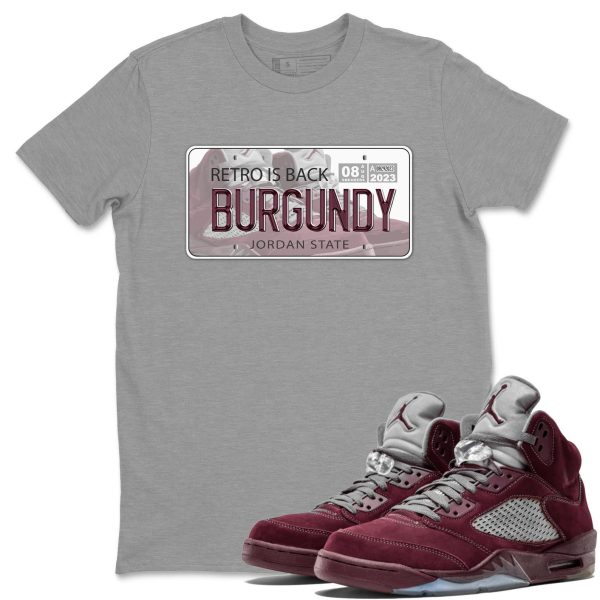 Plate Unisex Tees - Sneaker Shirt To Match 5s Burgundy Jezsport.com