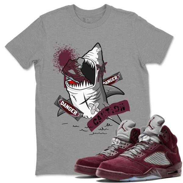 Dangerous Shark Unisex Tees - Sneaker Shirt To Match 5s Burgundy Jezsport.com