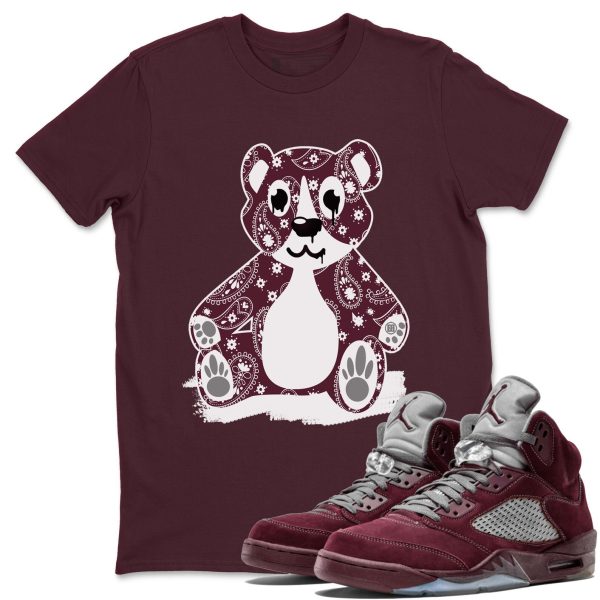 Bandana Bear Unisex Tees - Sneaker Shirt To Match 5s Burgundy Jezsport.com