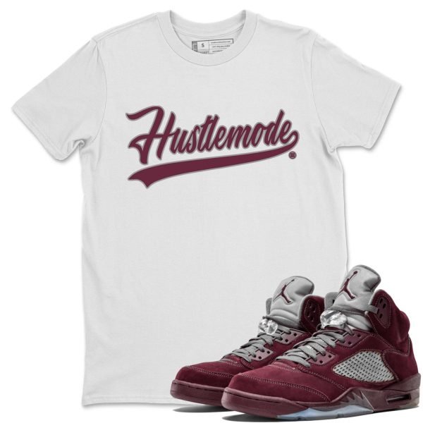 Hustle Mode Unisex Tees - Sneaker Shirt To Match 5s Burgundy Jezsport.com