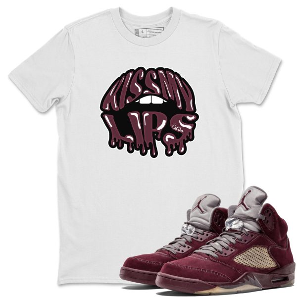 Kiss My Lips Unisex Tees - Sneaker Shirt To Match 5s Burgundy Jezsport.com