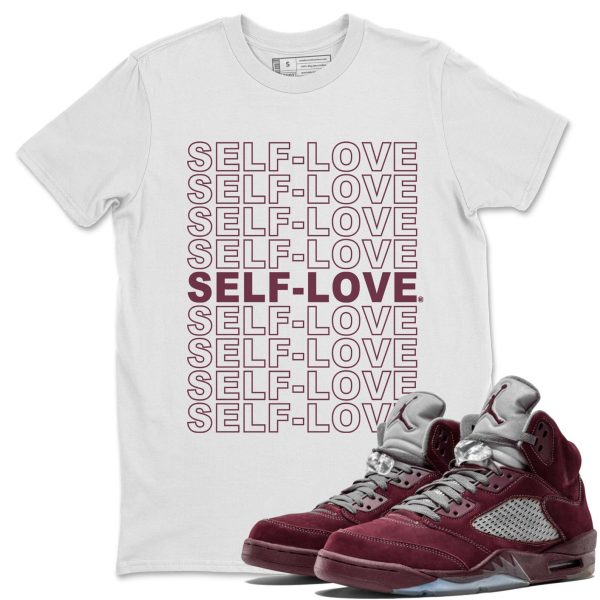 Self Love Unisex Tees - Sneaker Shirt To Match 5s Burgundy Jezsport.com