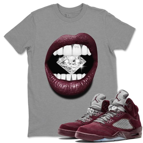 Lips Diamond Unisex Tees - Sneaker Shirt To Match 5s Burgundy Jezsport.com