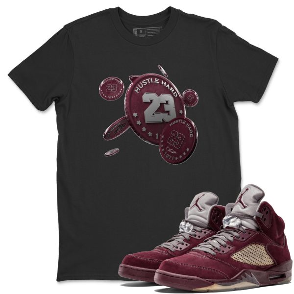 Coin Drop Unisex Tee - Sneaker T-Shirt To Match 5s Burgundy Jezsport.com