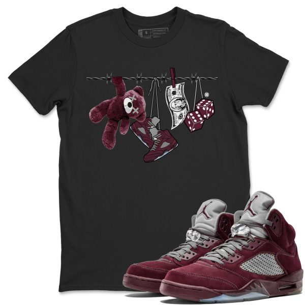 Clothesline Unisex Tee - Sneaker T-Shirt To Match 5s Burgundy Jezsport.com