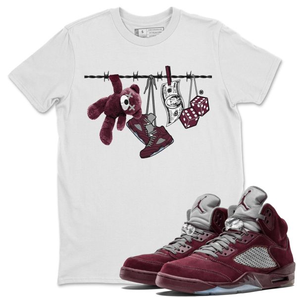 Clothesline Unisex Tee - Sneaker T-Shirt To Match 5s Burgundy Jezsport.com