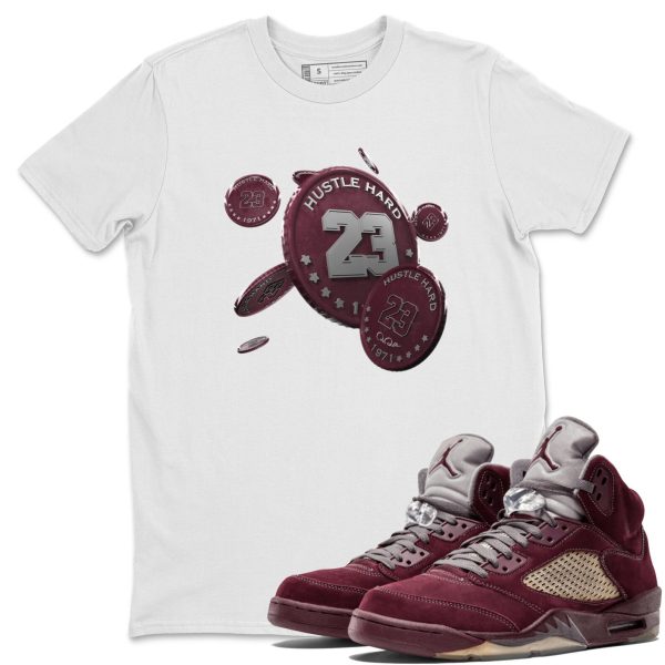 Coin Drop Unisex Tee - Sneaker T-Shirt To Match 5s Burgundy Jezsport.com