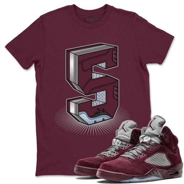 Number Statue Unisex Tees - Sneaker Shirt To Match 5s Burgundy Jezsport.com