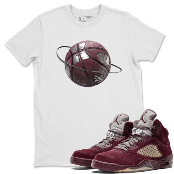 Basketball Planet Unisex Tee - Sneaker T-Shirt To Match 5s Burgundy Jezsport.com