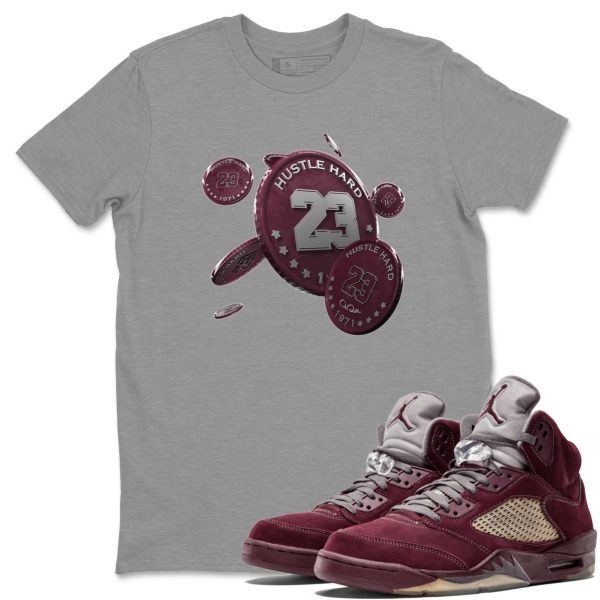 Coin Drop Unisex Tee - Sneaker T-Shirt To Match 5s Burgundy Jezsport.com