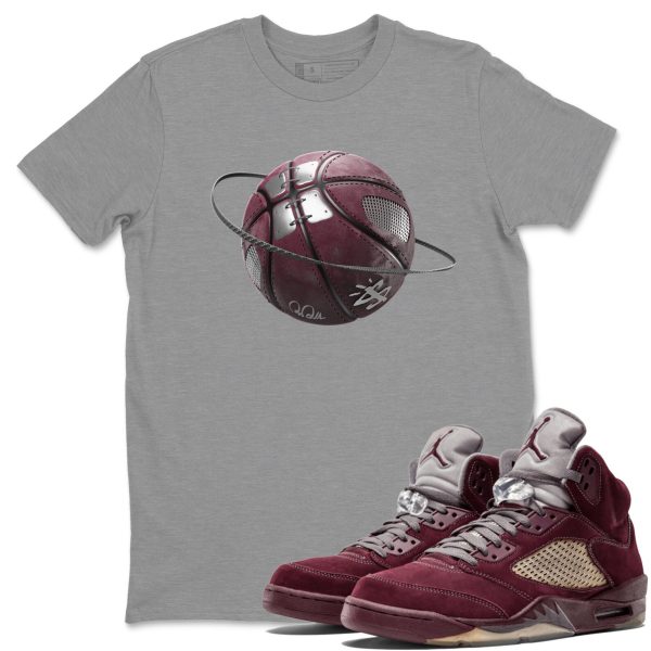 Basketball Planet Unisex Tee - Sneaker T-Shirt To Match 5s Burgundy Jezsport.com