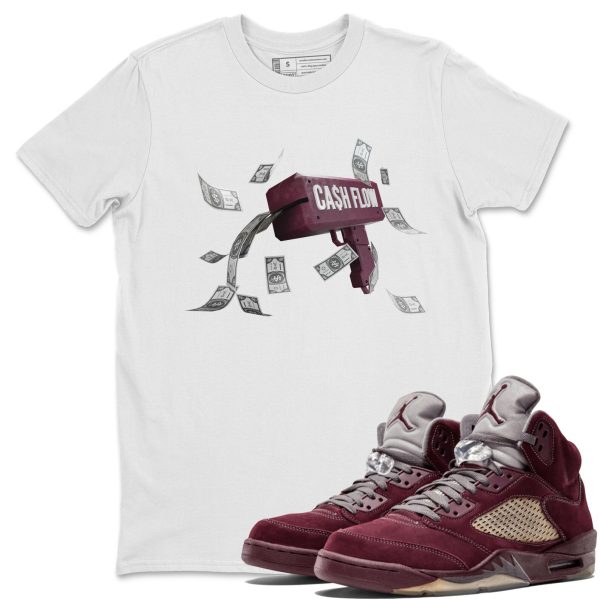 Cash Flow Unisex Tee - Sneaker T-Shirt To Match 5s Burgundy Jezsport.com