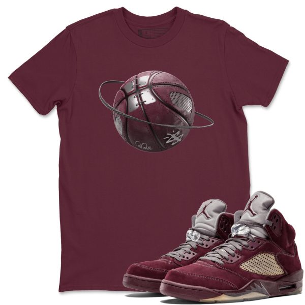 Basketball Planet Unisex Tee - Sneaker T-Shirt To Match 5s Burgundy Jezsport.com