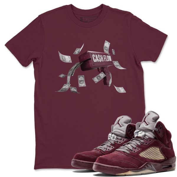 Cash Flow Unisex Tee - Sneaker T-Shirt To Match 5s Burgundy Jezsport.com