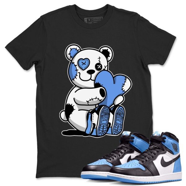 Hugging Bear Unisex Short Sleeve T-Shirt - Sneaker Shirt To Match 1s UNC University Blue Jezsport.com