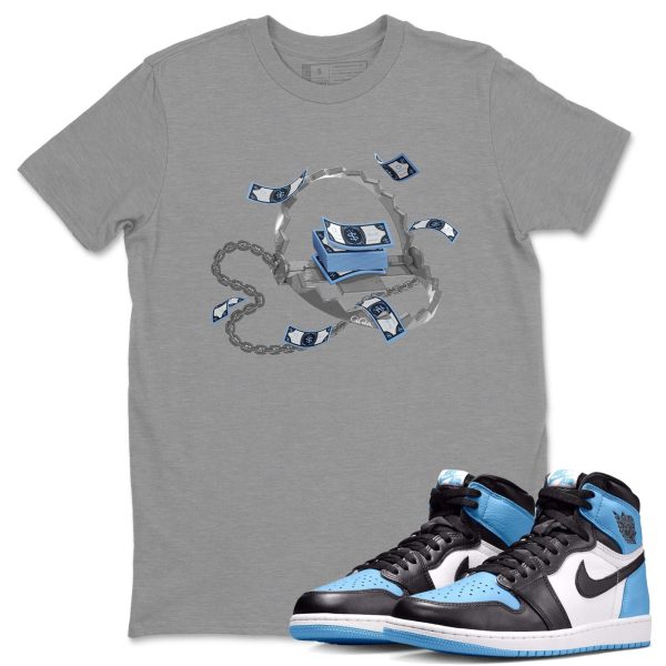 Trap Money Unisex Tee - Sneaker Shirt To Match 1s UNC University Blue Jezsport.com