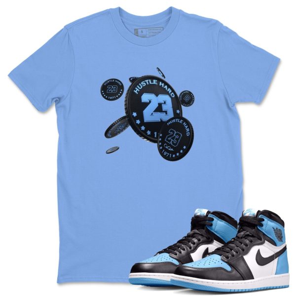 Coin Drop Unisex Short Sleeve T-Shirt - Sneaker Shirt To Match 1s UNC University Blue Jezsport.com