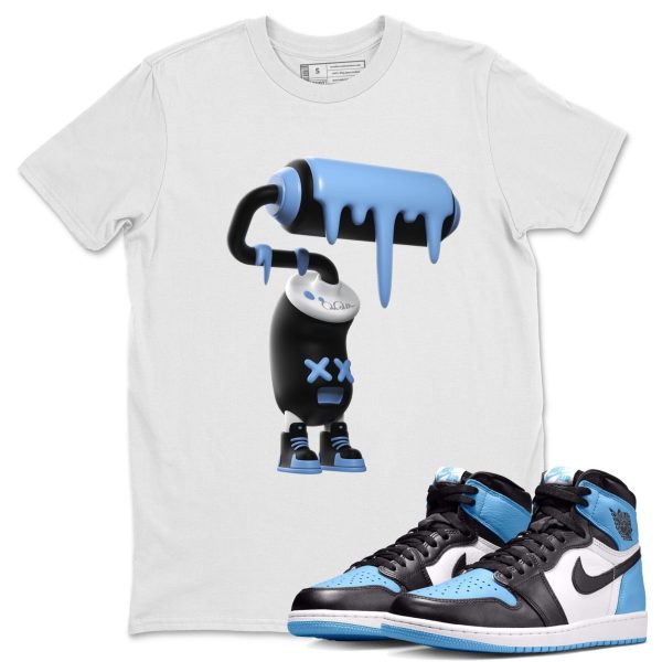 3D Paint Roller Unisex Tee - Sneaker Shirt To Match 1s UNC University Blue Jezsport.com