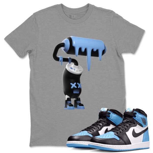 3D Paint Roller Unisex Tee - Sneaker Shirt To Match 1s UNC University Blue Jezsport.com