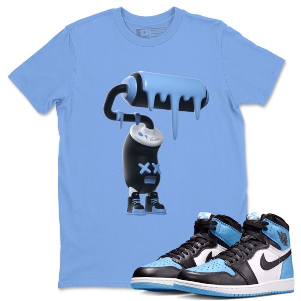 3D Paint Roller Unisex Tee - Sneaker Shirt To Match 1s UNC University Blue Jezsport.com