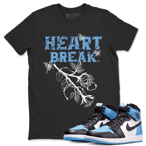 Heart Break Unisex Short Sleeve T-Shirt - Sneaker Shirt To Match 1s UNC University Blue Jezsport.com