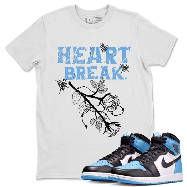 Heart Break Unisex Short Sleeve T-Shirt - Sneaker Shirt To Match 1s UNC University Blue Jezsport.com