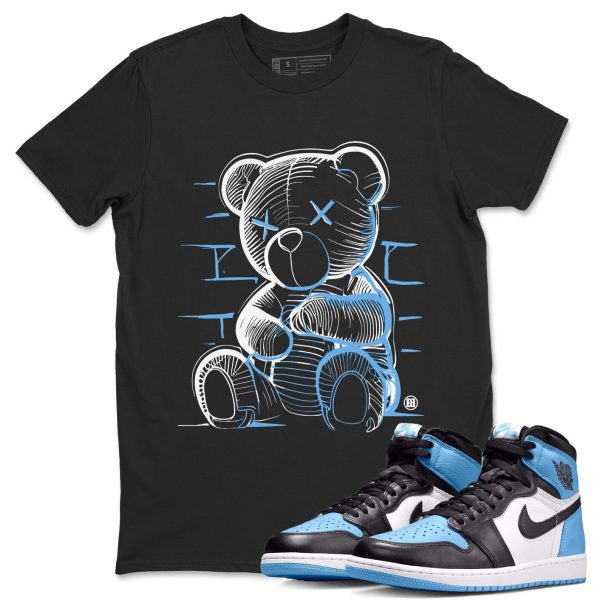 Neon Bear Unisex Short Sleeve T-Shirt - Sneaker Shirt To Match 1s UNC University Blue Jezsport.com