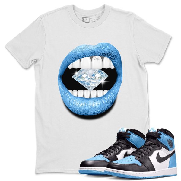 Lips Diamond Unisex Short Sleeve T-Shirt - Sneaker Shirt To Match 1s UNC University Blue Jezsport.com