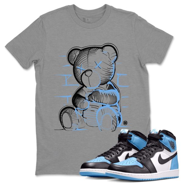 Neon Bear Unisex Short Sleeve T-Shirt - Sneaker Shirt To Match 1s UNC University Blue Jezsport.com