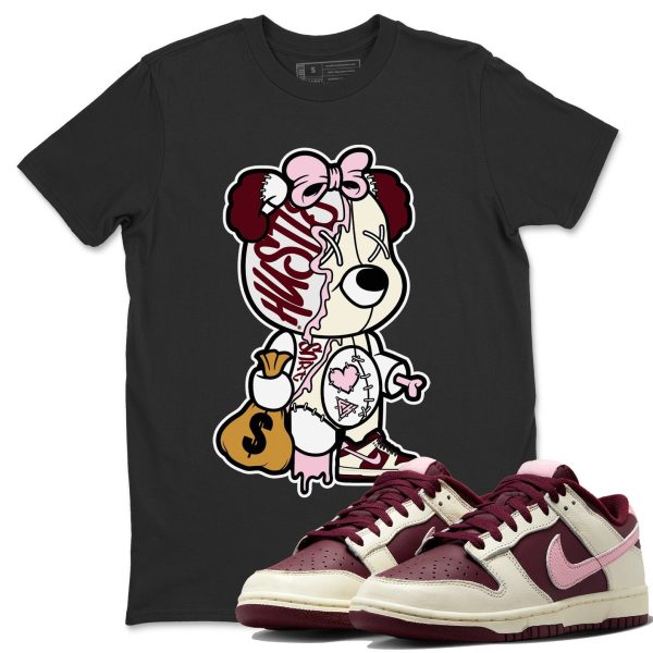 Stitched Hustle Bear Unisex Crew Neck T-Shirt - Sneaker Shirt To Match Dunks Valentines Day Jezsport.com