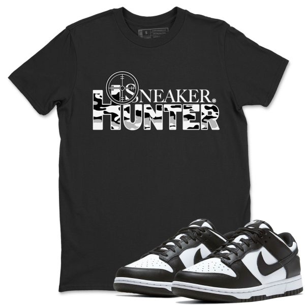 Sneaker Hunter Unisex Crew Neck T-Shirt - Sneaker Shirt To Match Dunks Panda Black White Jezsport.com