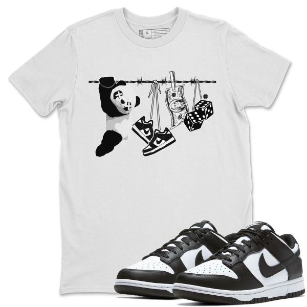 Clothesline Unisex Crew Neck T-Shirt - Sneaker Shirt To Match Dunks Panda Black White Jezsport.com