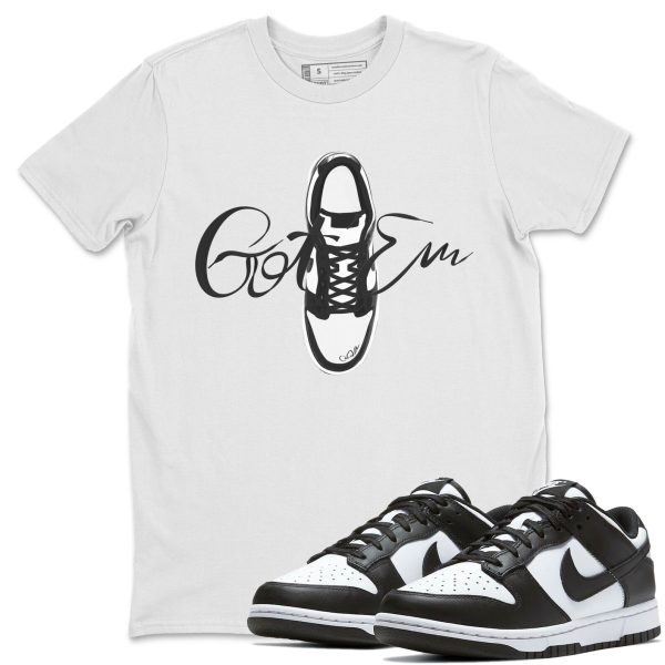 Caligraphy Shoe Lace Unisex Crew Neck T-Shirt - Sneaker Shirt To Match Dunks Panda Black White Jezsport.com