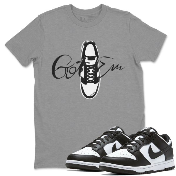 Caligraphy Shoe Lace Unisex Crew Neck T-Shirt - Sneaker Shirt To Match Dunks Panda Black White Jezsport.com