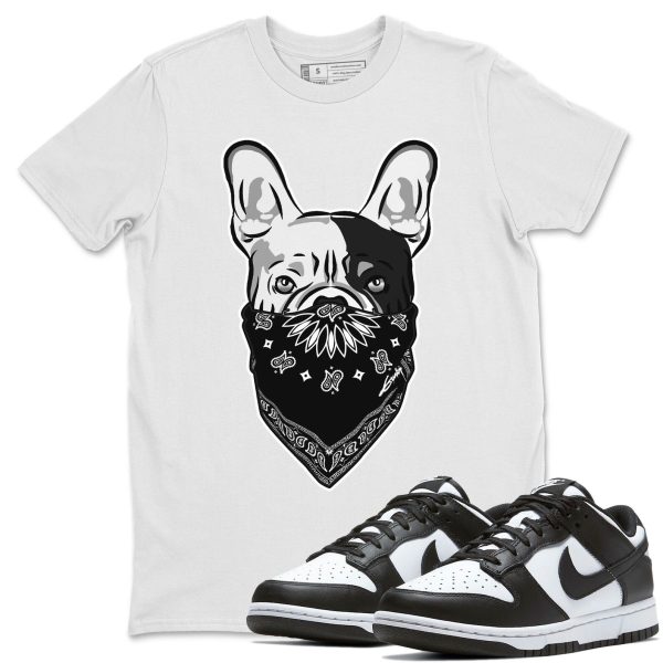 French Bulldog Bandana Unisex Crew Neck T-Shirt - Sneaker Shirt To Match Dunks Panda Black White Jezsport.com