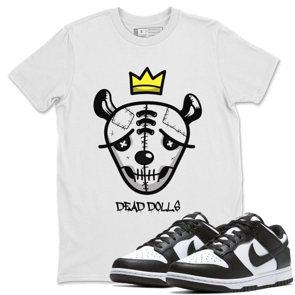 Dead Dolls Face Unisex Crew Neck T-Shirt - Sneaker Shirt To Match Dunks Panda Black White Jezsport.com