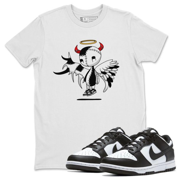 Devil Angel Unisex Crew Neck T-Shirt - Sneaker Shirt To Match Dunks Panda Black White Jezsport.com