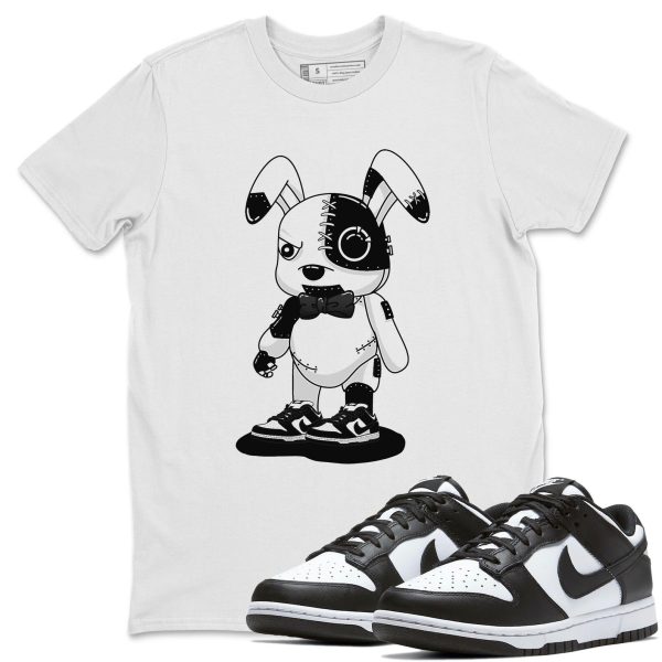 Cyborg bunny Unisex Crew Neck T-Shirt - Sneaker Shirt To Match Dunks Panda Black White Jezsport.com