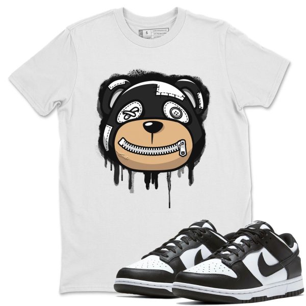 Bear Face Unisex Crew Neck T-Shirt - Sneaker Shirt To Match Dunks Panda Black White Jezsport.com