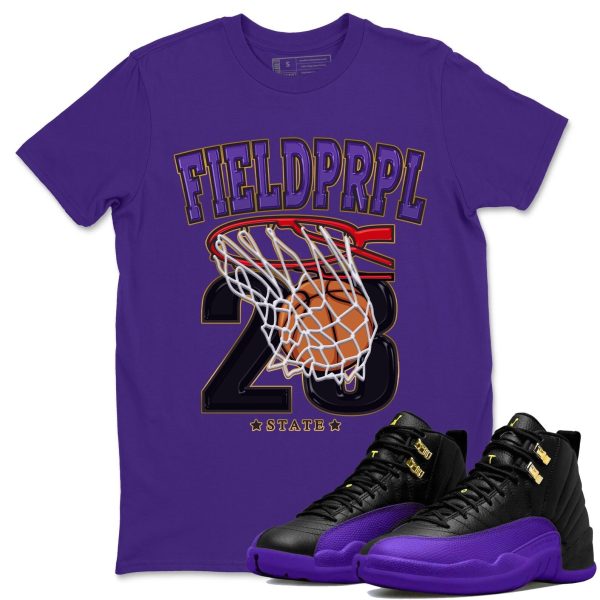 Basketball Unisex Crew Neck T-Shirt - Sneaker Shirt To Match 12s Field Purple Jezsport.com