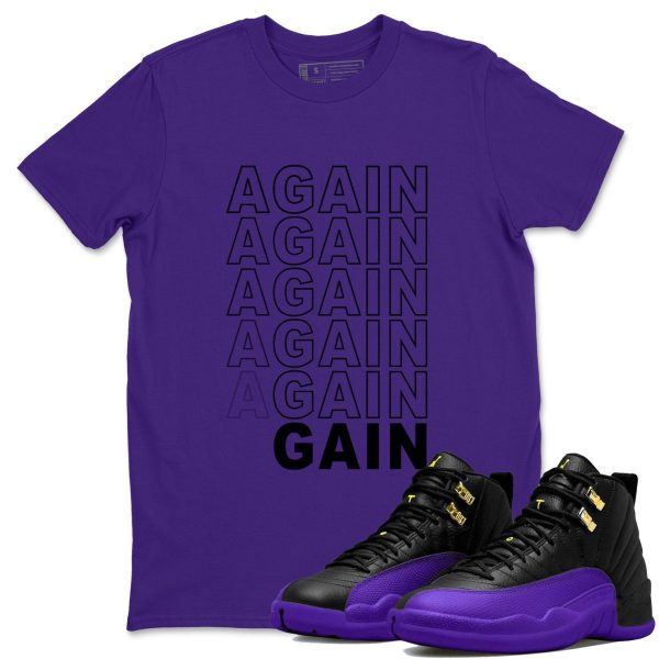 Again Gain Unisex Crew Neck T-Shirt - Sneaker Shirt To Match 12s Field Purple Jezsport.com