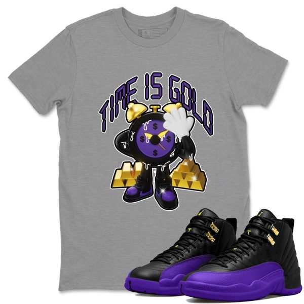 Time Is Gold Unisex Crew Neck T-Shirt - Sneaker Shirt To Match 12s Field Purple Jezsport.com